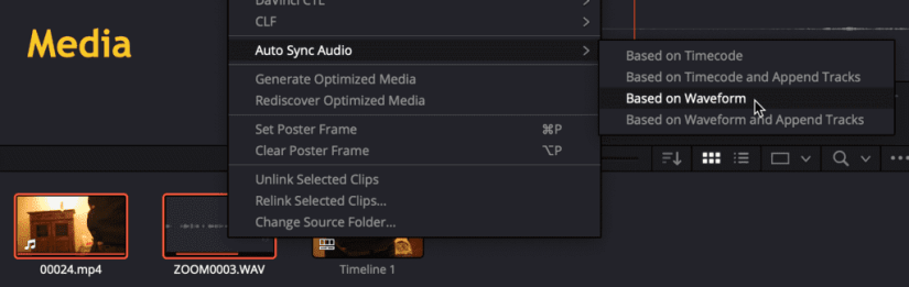 DaVinci Auto Audio Sync